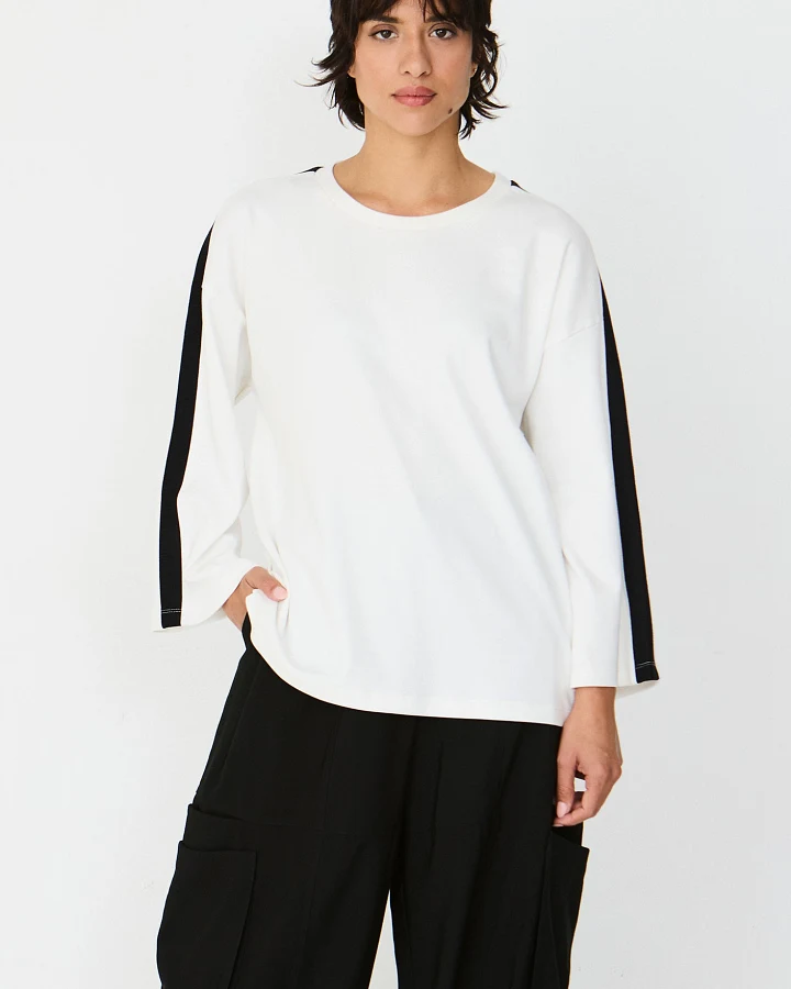 SKFK Damen vegan Top Locker Geschnitten Gebara Weiß