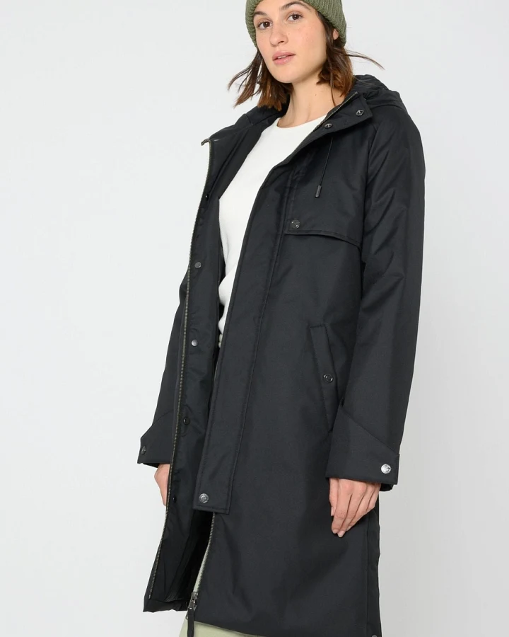 ThokkThokk Damen vegan Mantel Schwarz