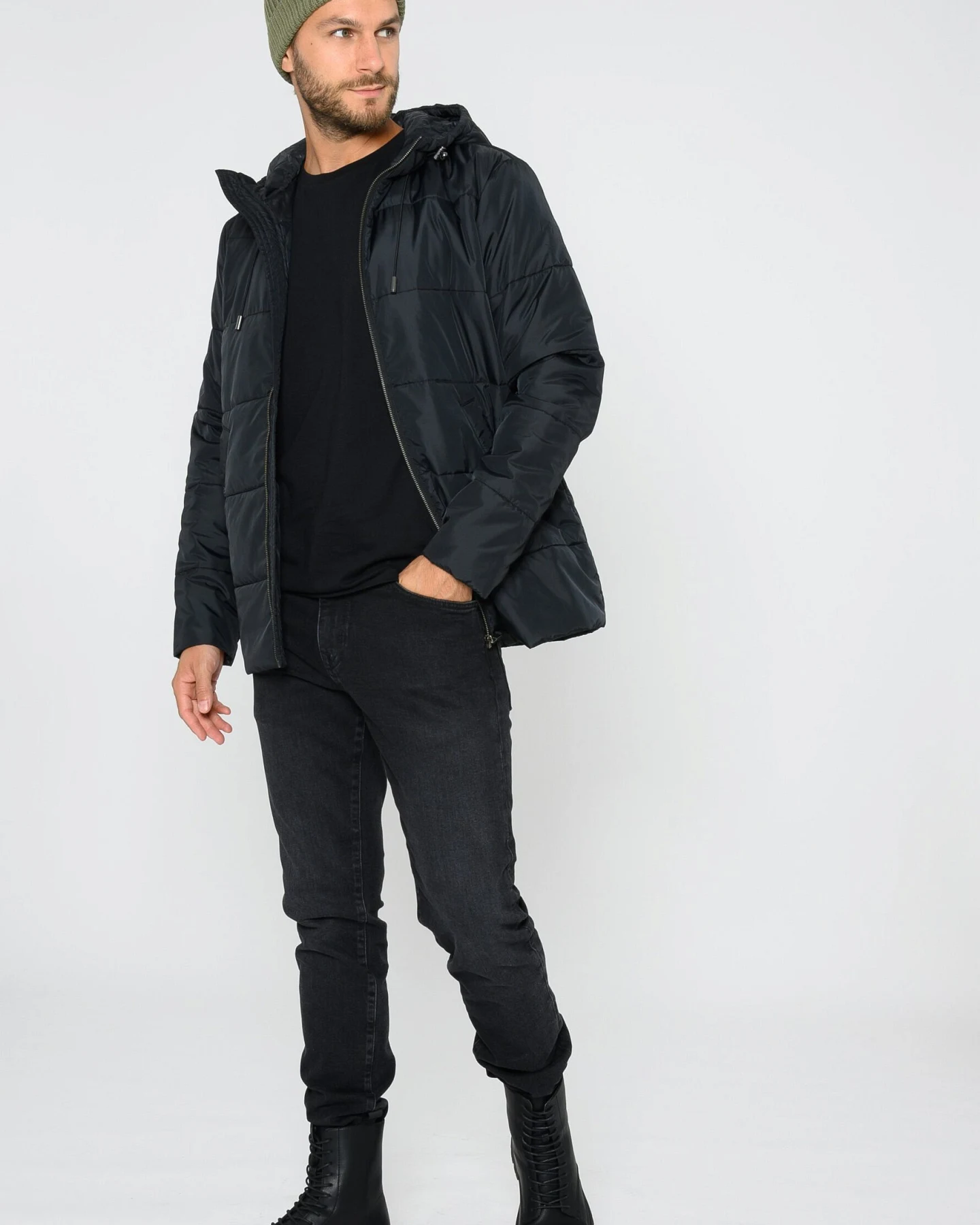 ThokkThokk Herren vegan Jacke Basic Schwarz – Ansicht 2