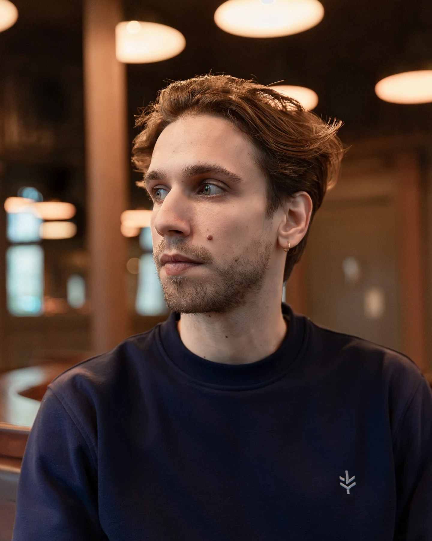 Lucid Collective Herren vegan Sweatshirt Just Blue – Ansicht 2