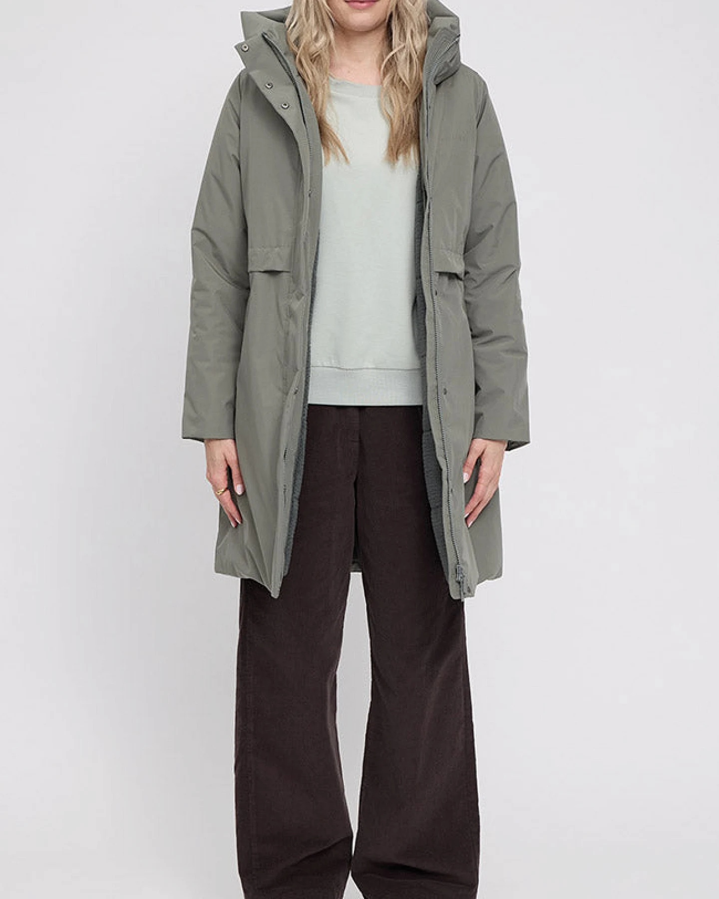 Mazine Damen vegan Winterjacke Basic Padded Hellgrün – Ansicht 2