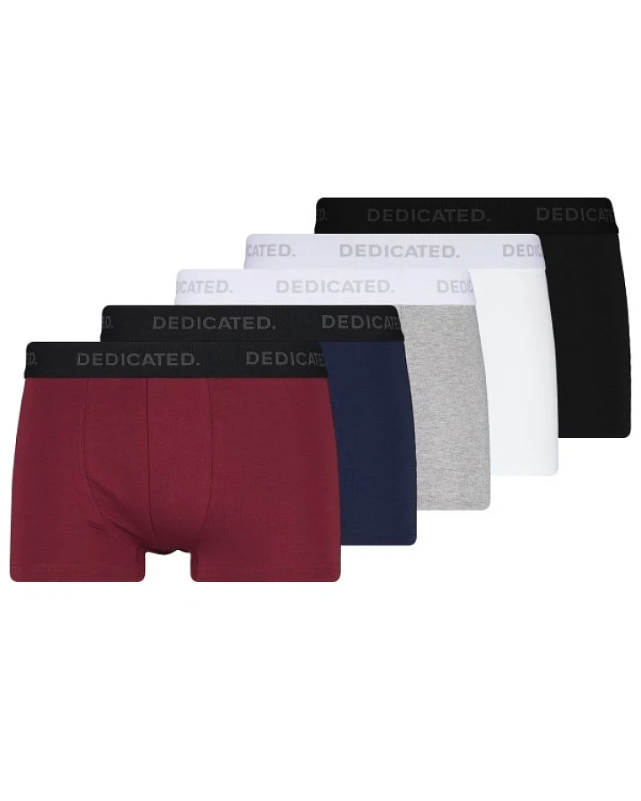 DEDICATED - Boxer Briefs Kalix Base 5-Pack - Alltagsunterwäsche Gr S rot