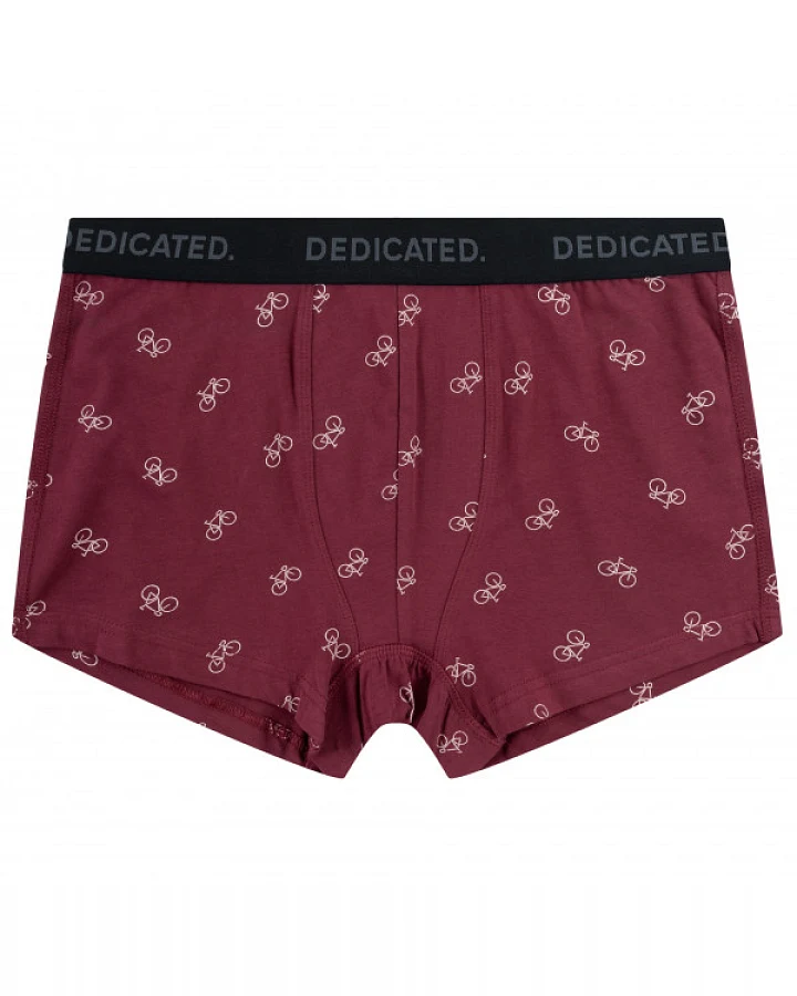 DEDICATED - Boxer Briefs Kalix Bike Pattern - Alltagsunterwäsche Gr S rot