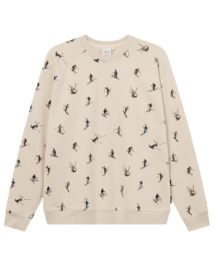 DEDICATED - Sweatshirt Malmoe Ski Team AOP - Pullover Gr S beige