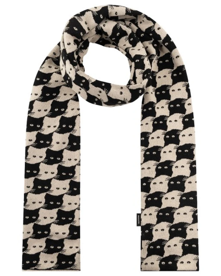 DEDICATED - Scarf Rossberga Pepita Cats - Schal Gr One Size schwarz