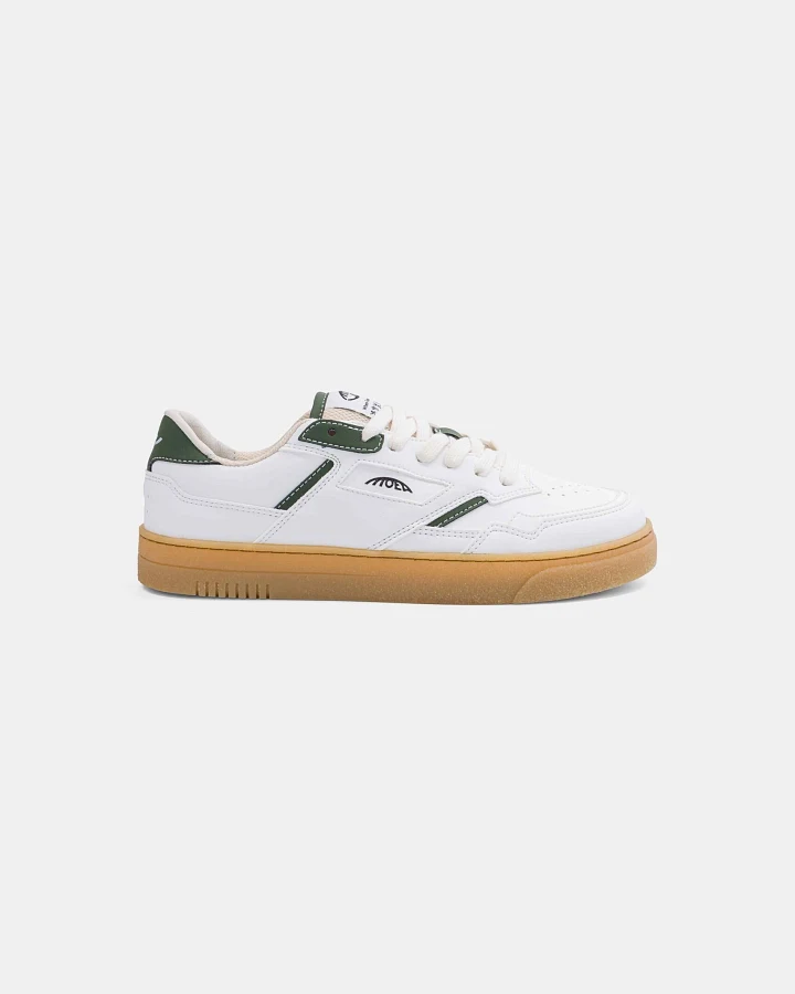 MoEa Herren vegan Sneakers Origin Low Weiß & Grüner Apfel