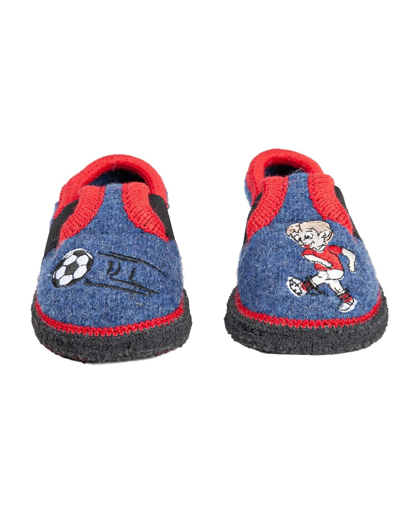 Kinder Hausschuhe Walkpuschen Fußballer jeansblau Gr. 27 – Ansicht 2