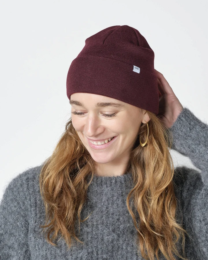 Fine Rib Beanie Merinowolle