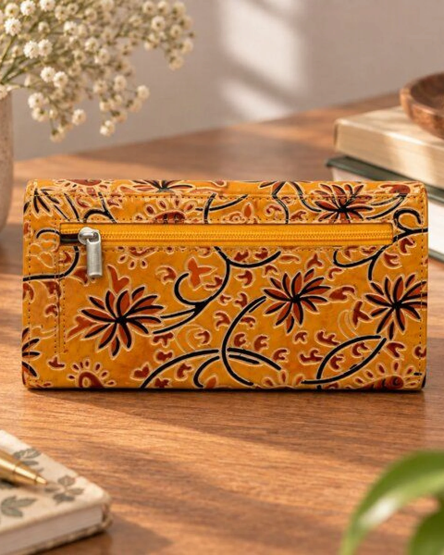 Janselo Sunflower Bloom Design Leder-Damen-Geldbörse – Ansicht 2