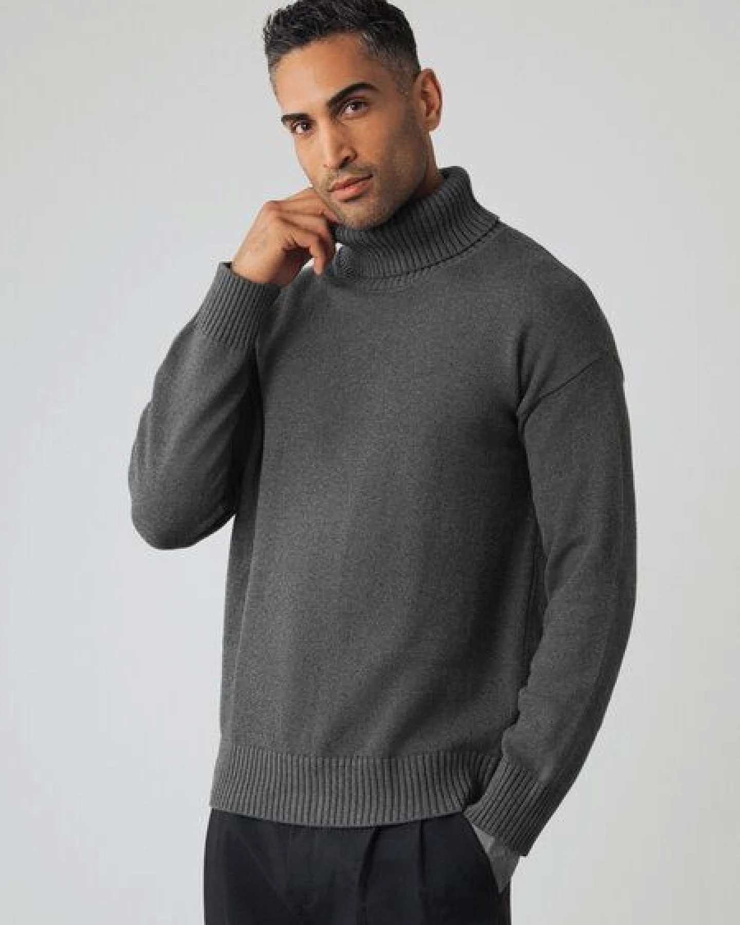Honest Basics Herren Chunky Rollkragenpullover aus 100% Bio-Baumwolle – Ansicht 2