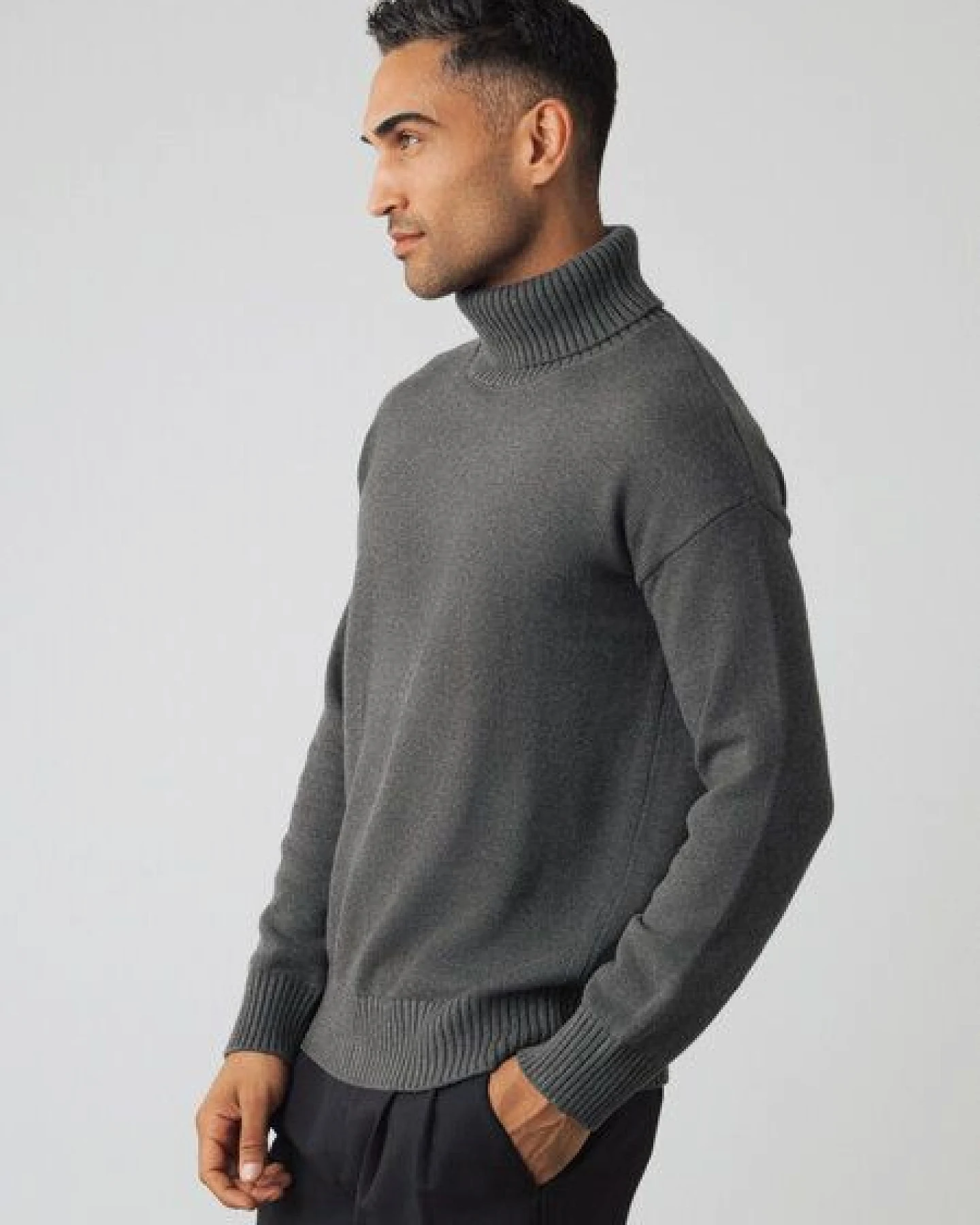 Honest Basics Herren Chunky Rollkragenpullover aus 100% Bio-Baumwolle – Ansicht 3