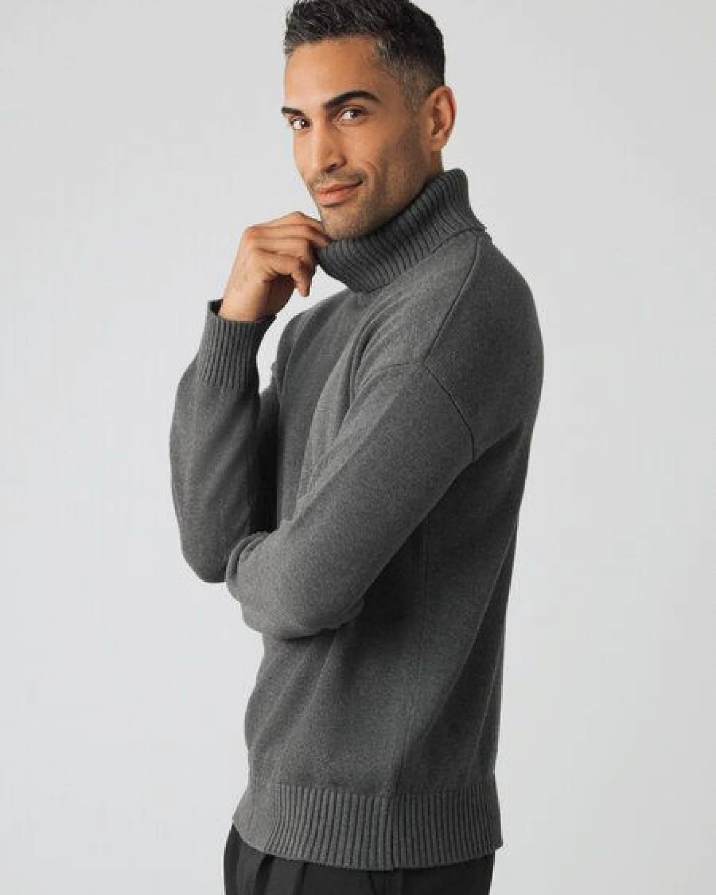 Honest Basics Herren Chunky Rollkragenpullover aus 100% Bio-Baumwolle – Ansicht 2