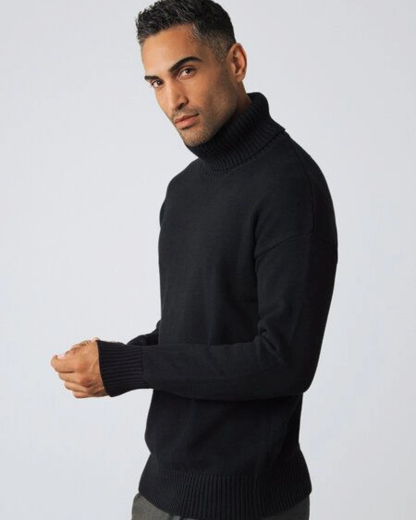 Honest Basics Herren Chunky Rollkragenpullover aus 100% Bio-Baumwolle – Ansicht 2