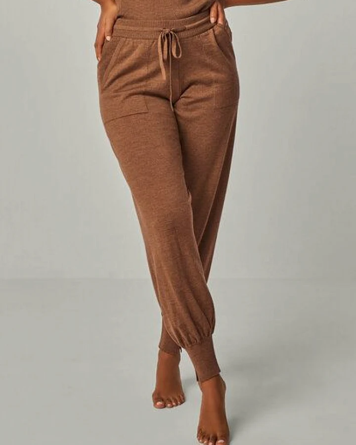 YOU LOOK PERFECT 100% Merino Jogging-Strickhose mit Taschen "Bella"