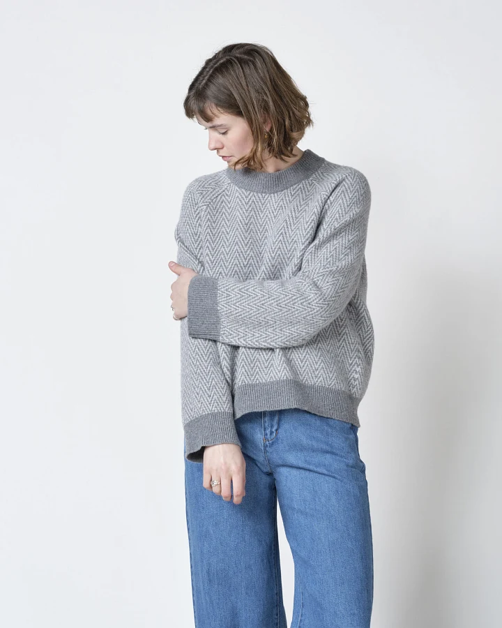 Muster-Strickpullover aus Merinowolle Modell: Hanne
