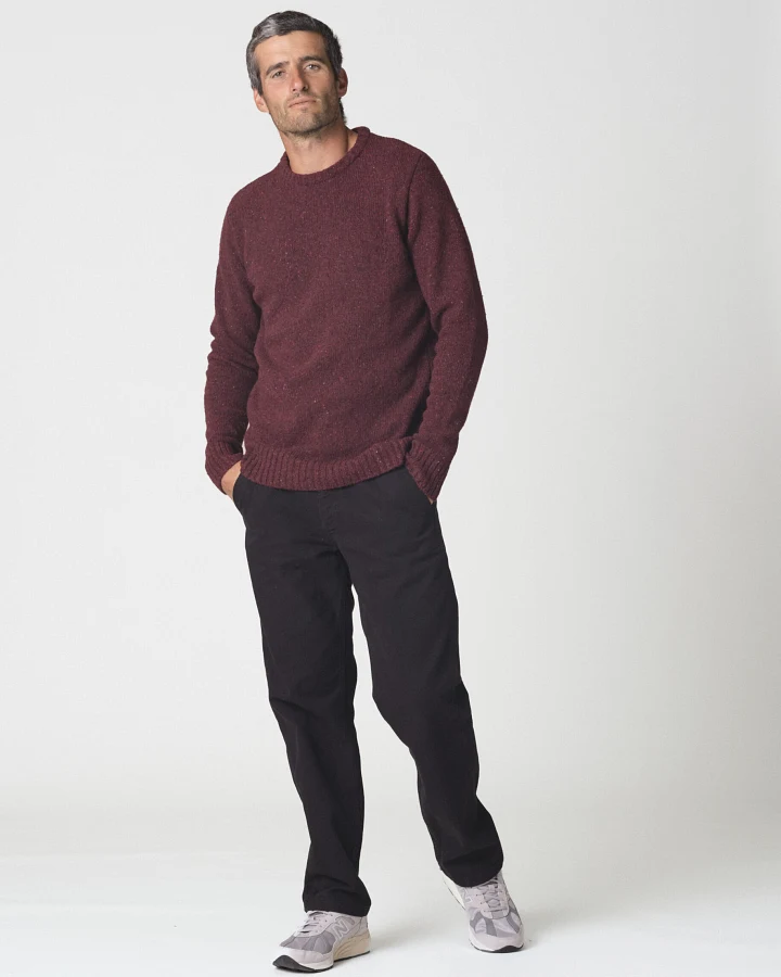 Melierter Woll-Strickpullover Modell: Aage