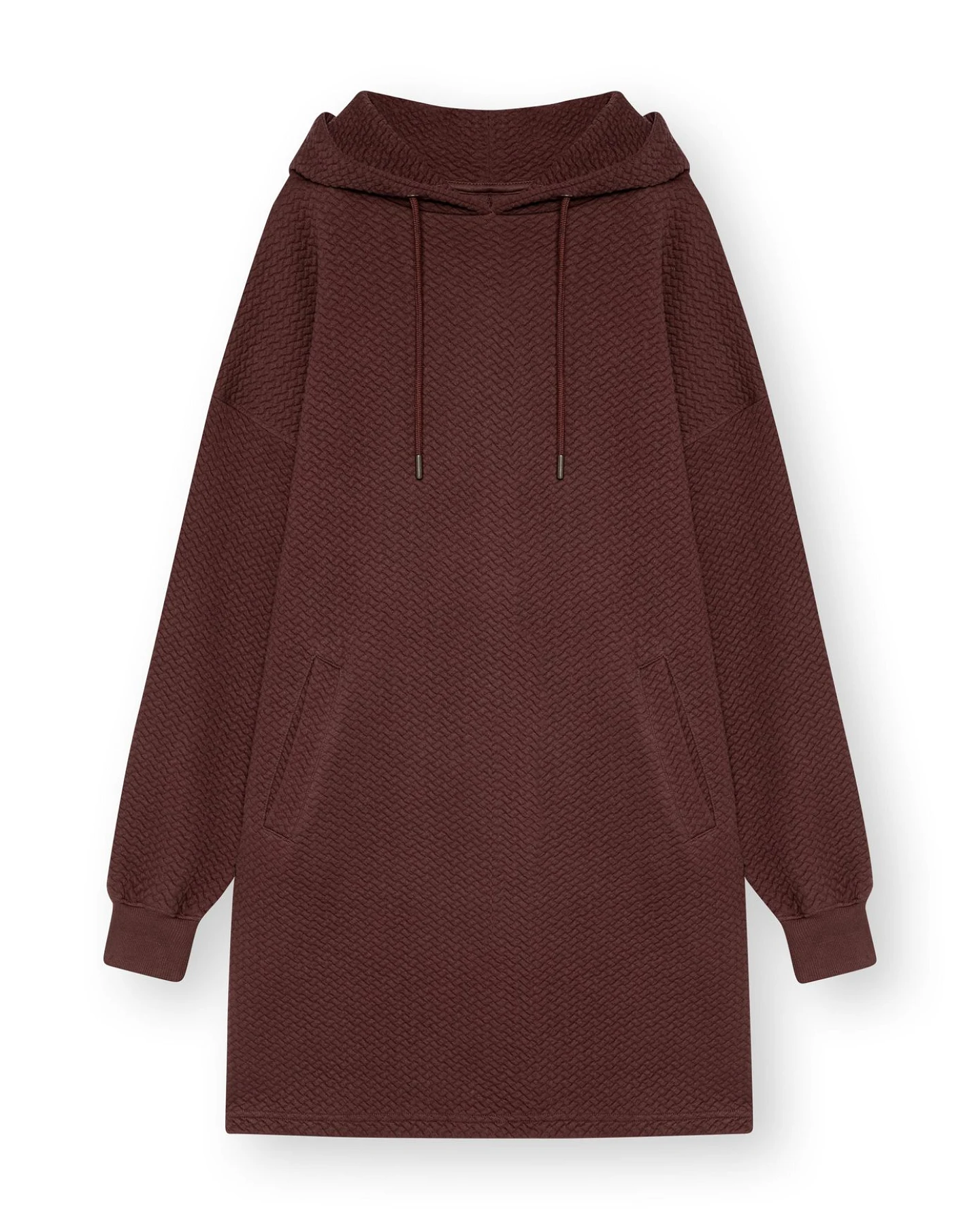 ThokkThokk Damen vegan Hoodie Kleid Structured Deep Mahogany – Ansicht 2