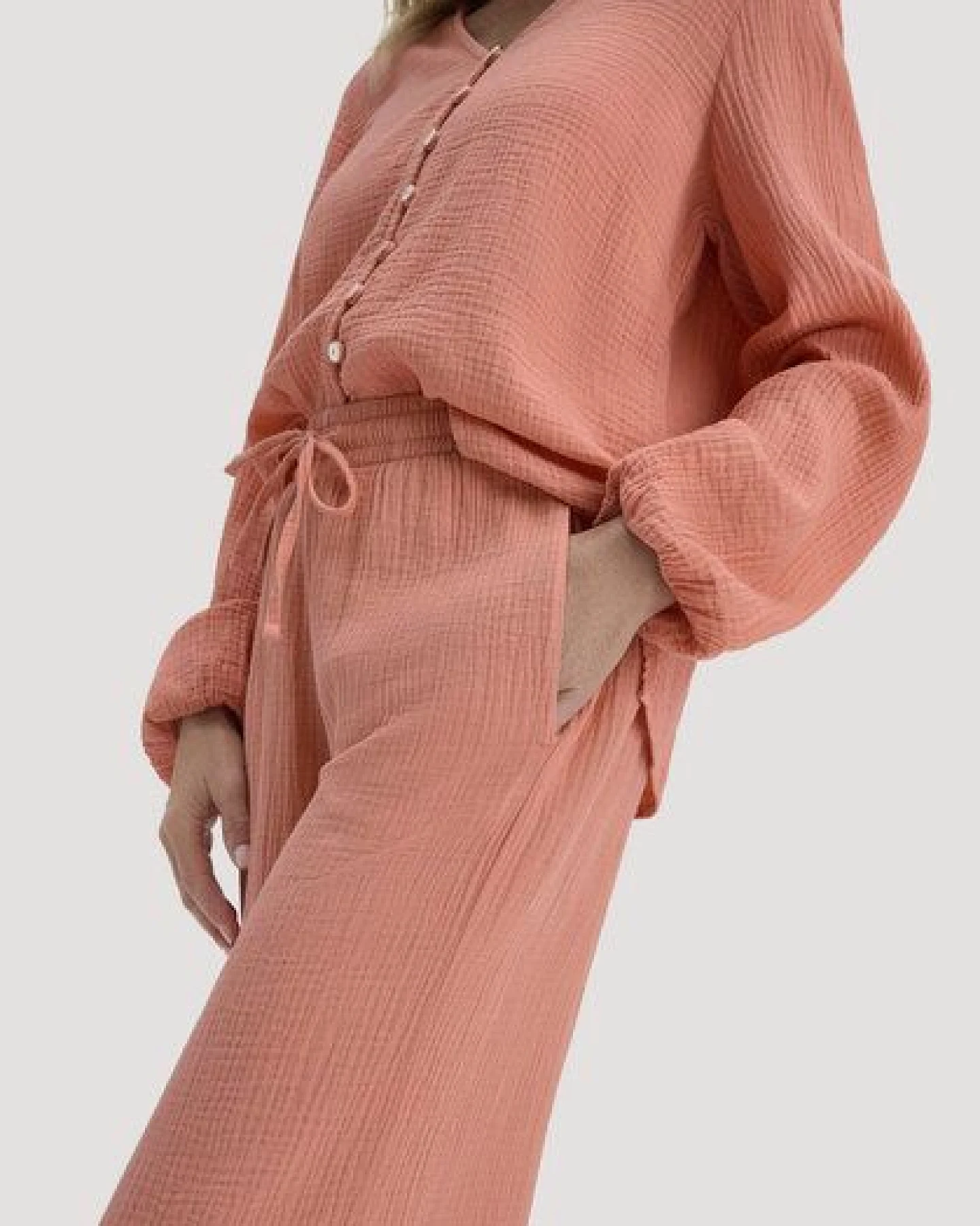 hessnatur Gewebe Hose Wide Leg aus reiner Bio-Baumwolle – Ansicht 2