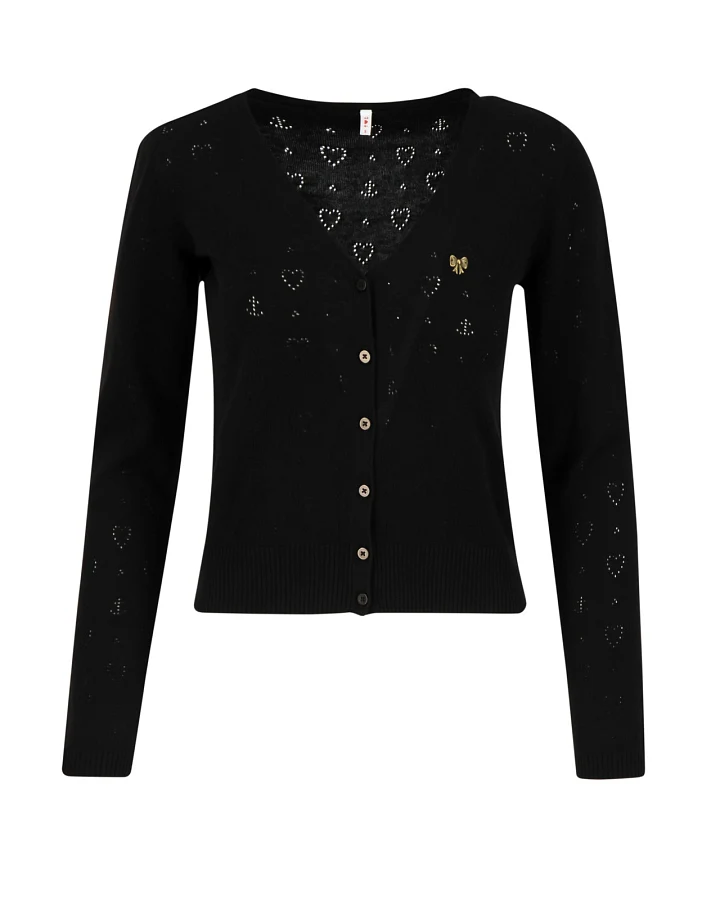 logo cardigan v-neck lang