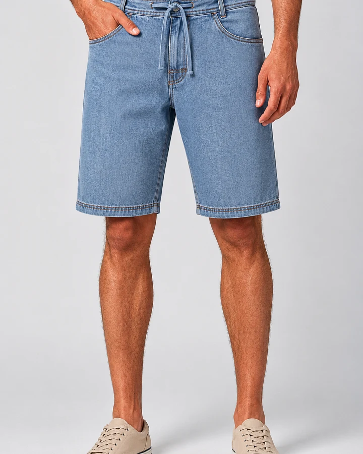 Hempage Herren vegan Shorts Mit Geradem Bein Uniblue