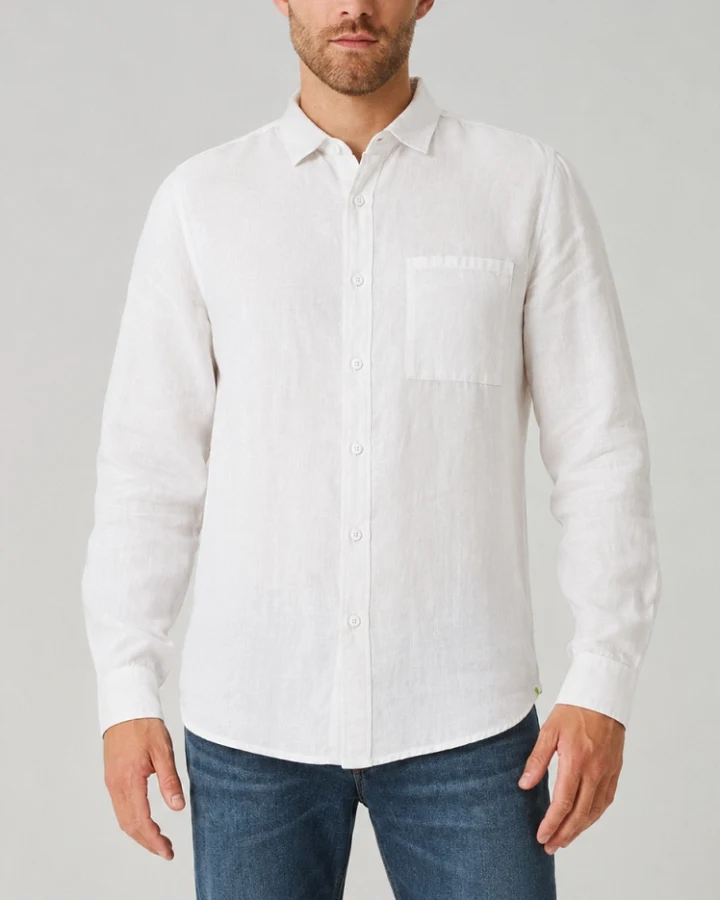 Hempage Herren vegan Hemd Hanf Regular Fit Weiß