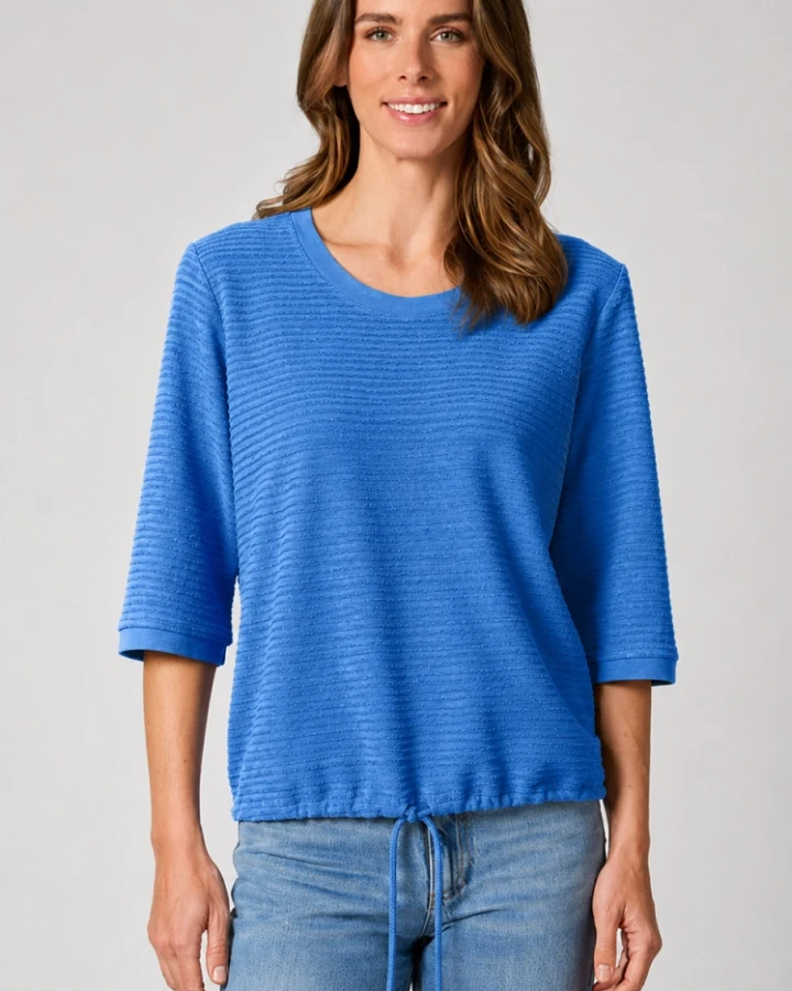Hempage Damen vegan Shirt Loose Fitting Ozeanblau