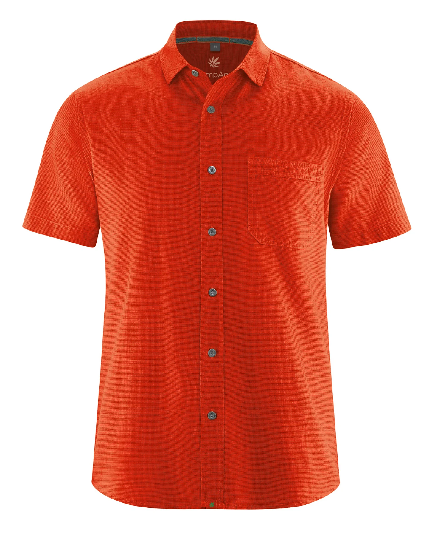 Hempage Herren vegan Kurzarmhemd Magna Rot – Ansicht 2