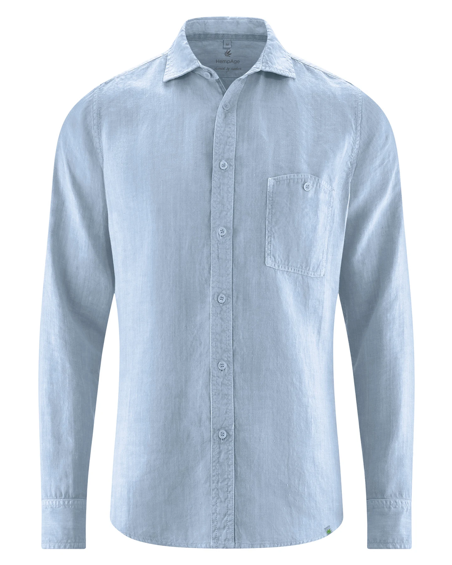 Hempage Herren vegan Hemd Slim Fit Rauchblau – Ansicht 2