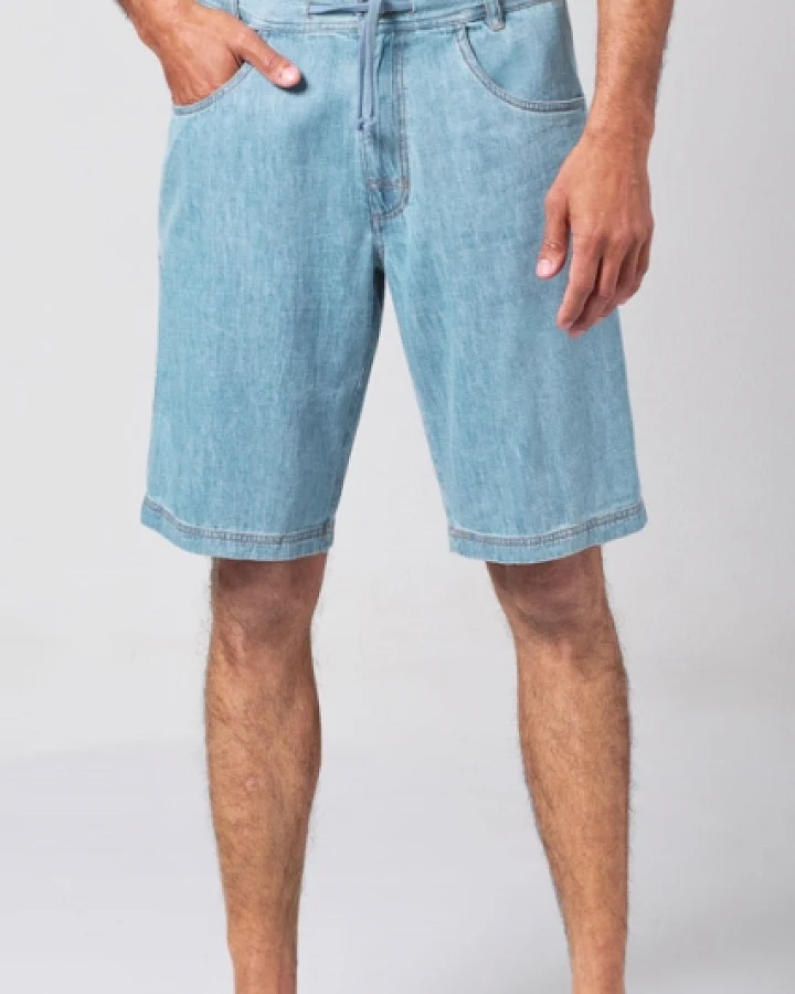 Hempage Herren vegan Shorts Mit Geradem Bein Aquablau