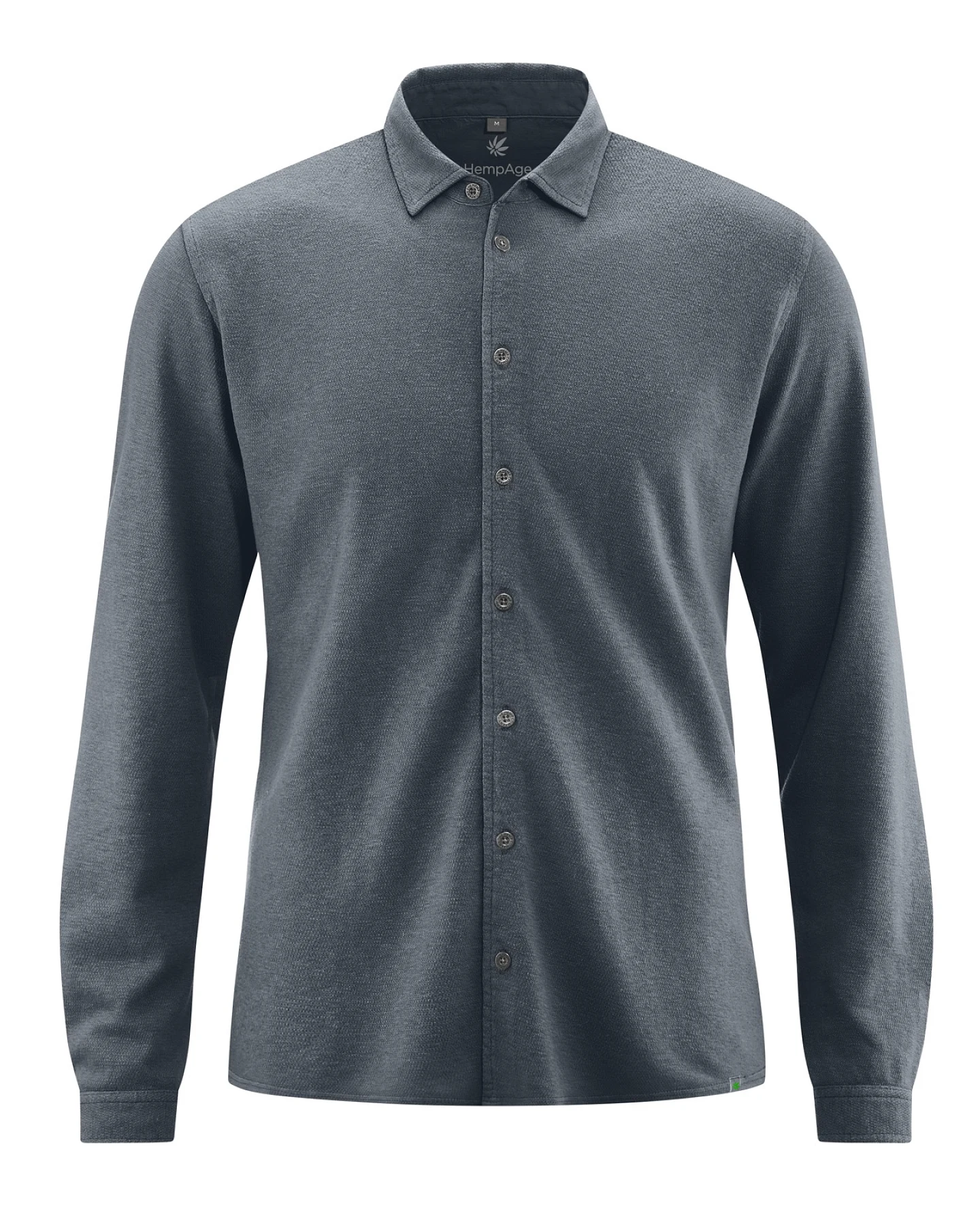 Hempage Herren vegan Shirt Aus Slub Jersey Schiefergrau – Ansicht 2