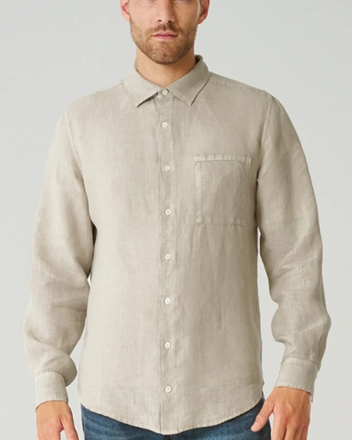 Hempage Herren vegan Herrenhemd Regular Fit Thistle Beige
