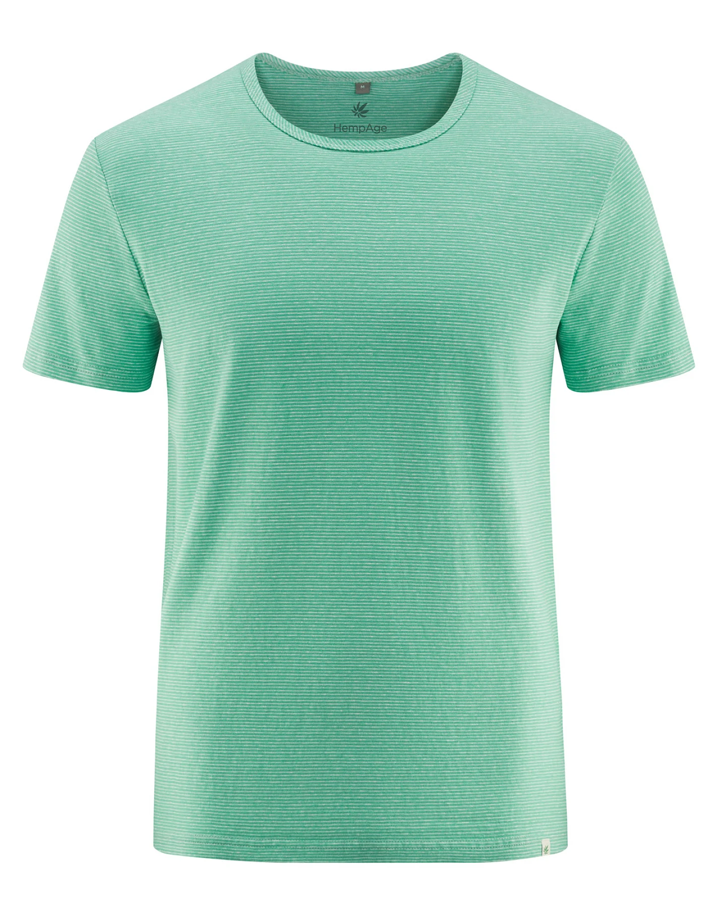 Hempage Herren vegan T-Shirt Gestreift Miami Grün Natur – Ansicht 2