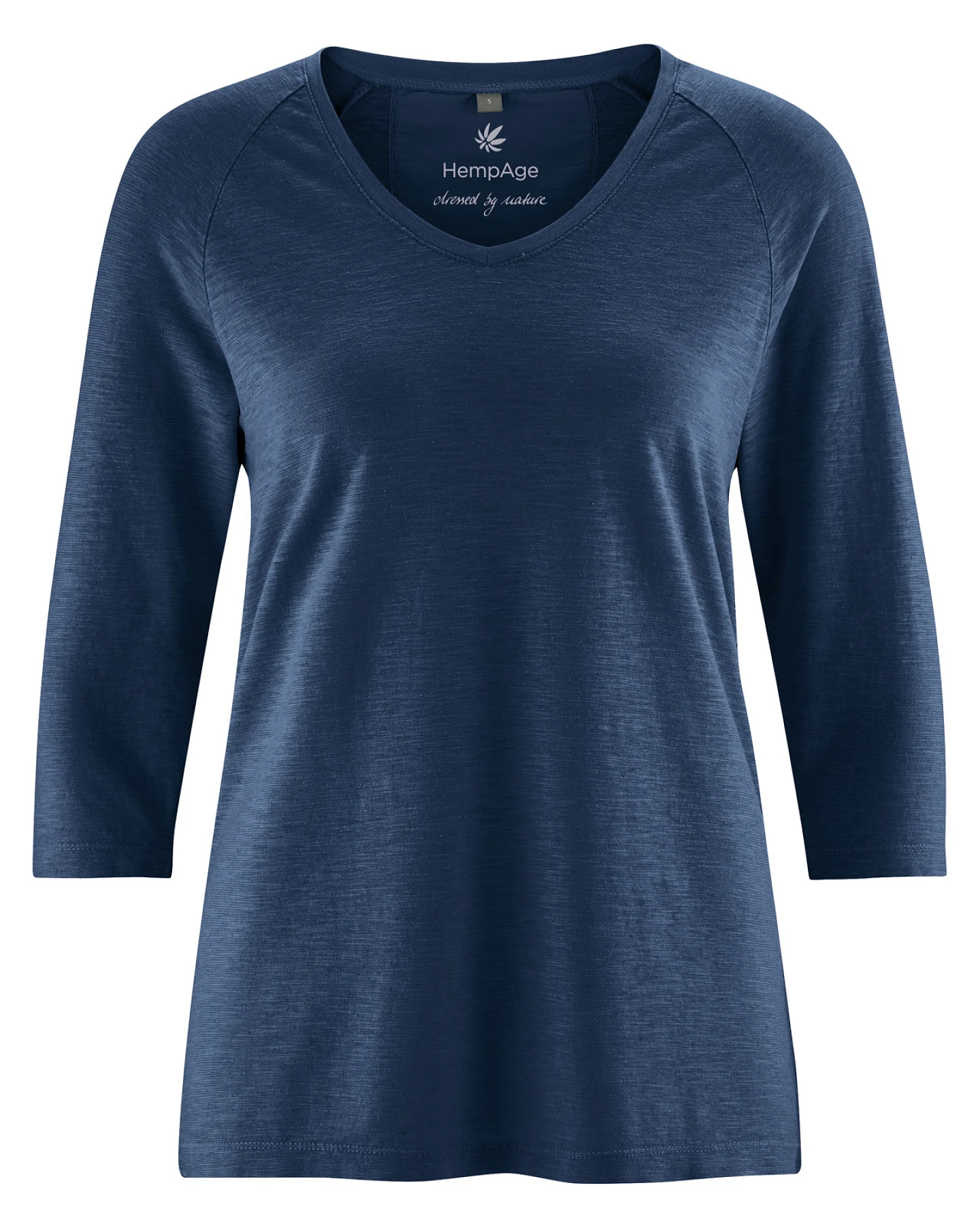 Hempage Damen vegan Raglan Shirt Marineblau – Ansicht 2