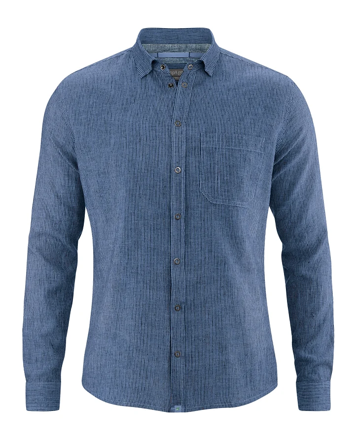 Hempage Herren vegan Hemd Gestreift Blueberry