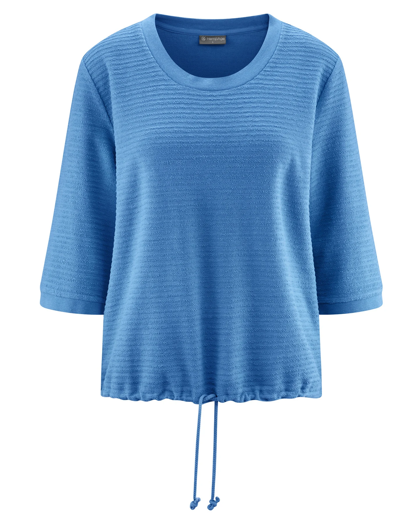 Hempage Damen vegan Shirt Loose Fitting Ozeanblau – Ansicht 2