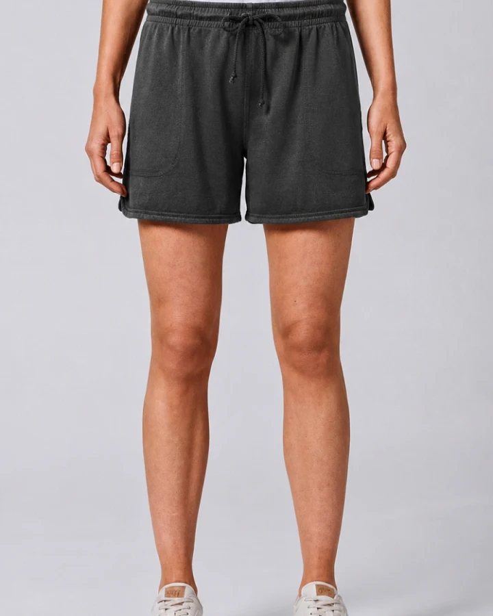 Hempage Damen vegan Shorts Aus Piqué Jersey Schwarz