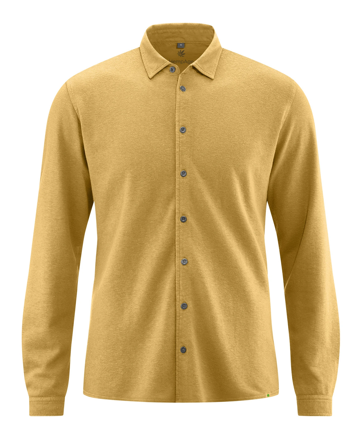 Hempage Herren vegan Hemd Slub Jersey Dijon Gelb – Ansicht 2