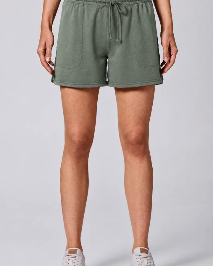 Hempage Damen vegan Shorts Aus Piqué Jersey Moosgrün