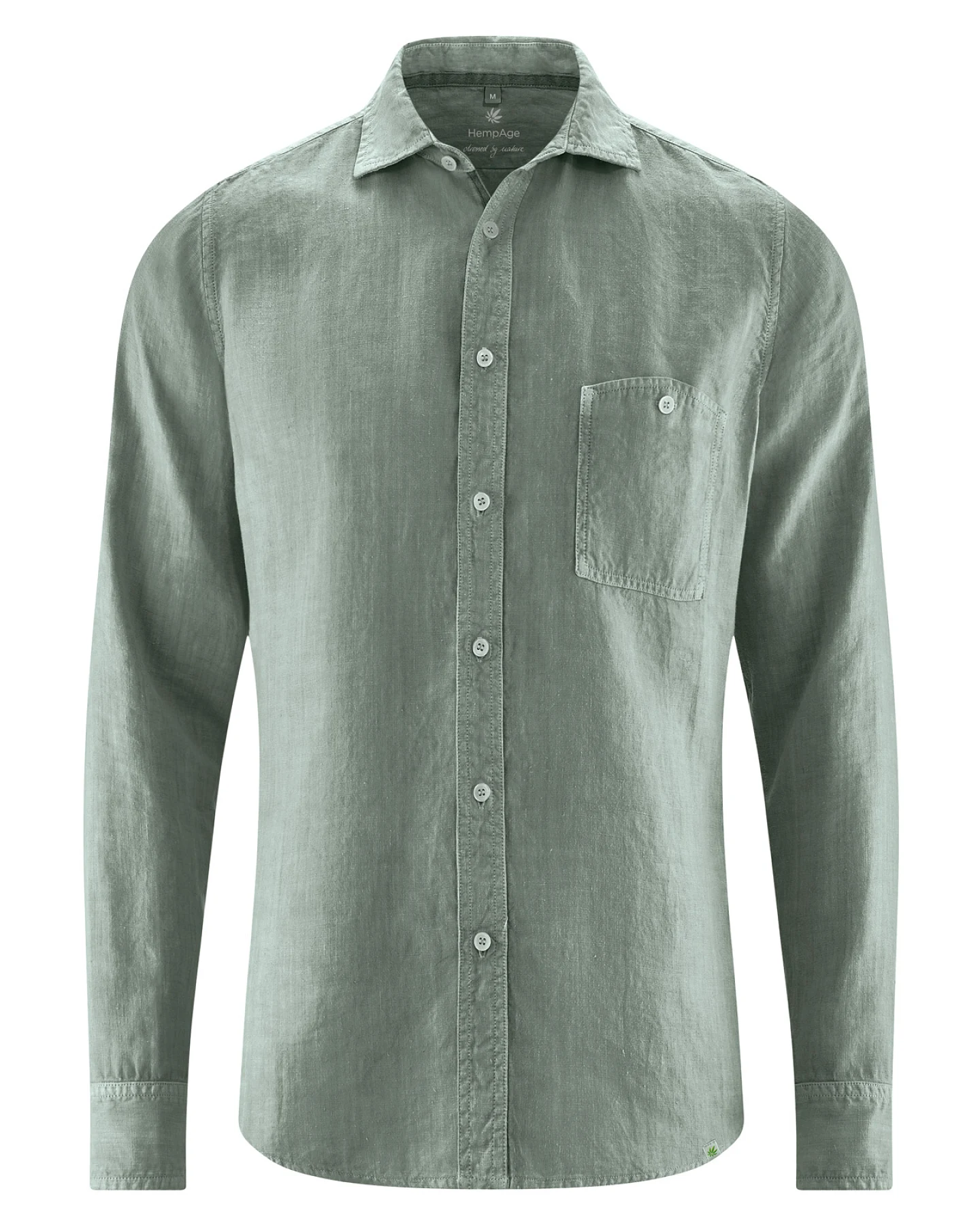 Hempage Herren vegan Hemd Slim Fit Thymiangrün – Ansicht 2