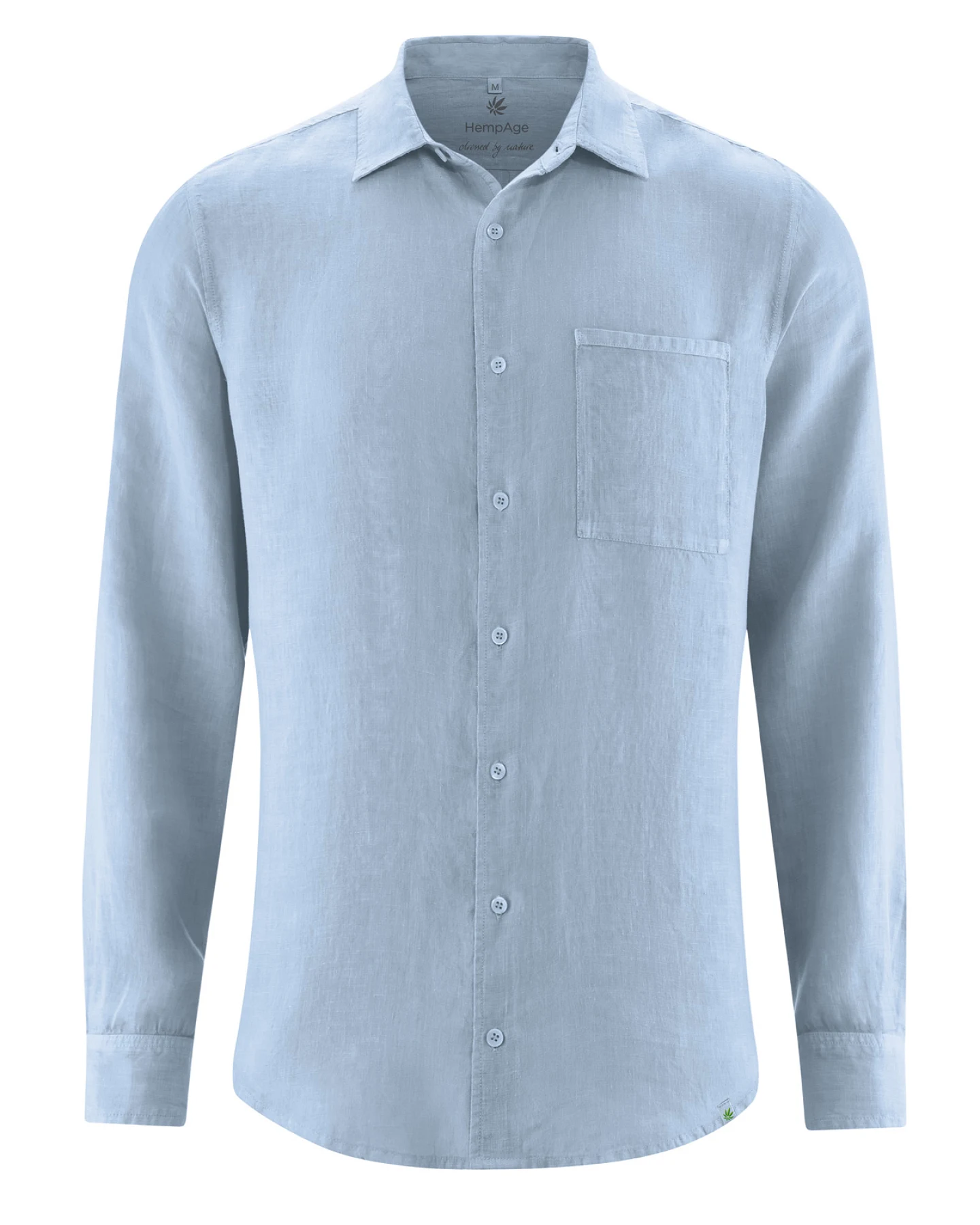 Hempage Herren vegan Hemd Regular Fit Rauchblau – Ansicht 2