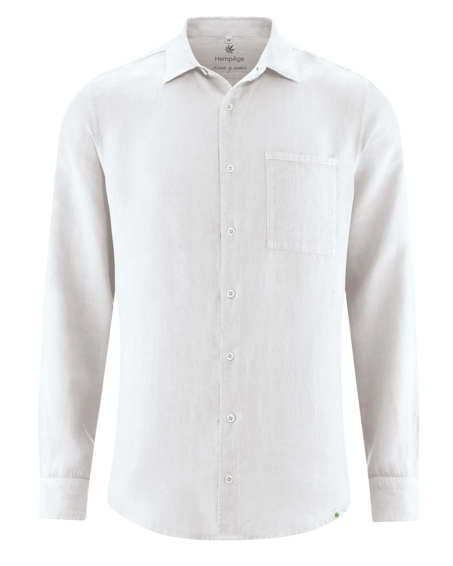 Hempage Herren vegan Hemd Hanf Regular Fit Weiß – Ansicht 2