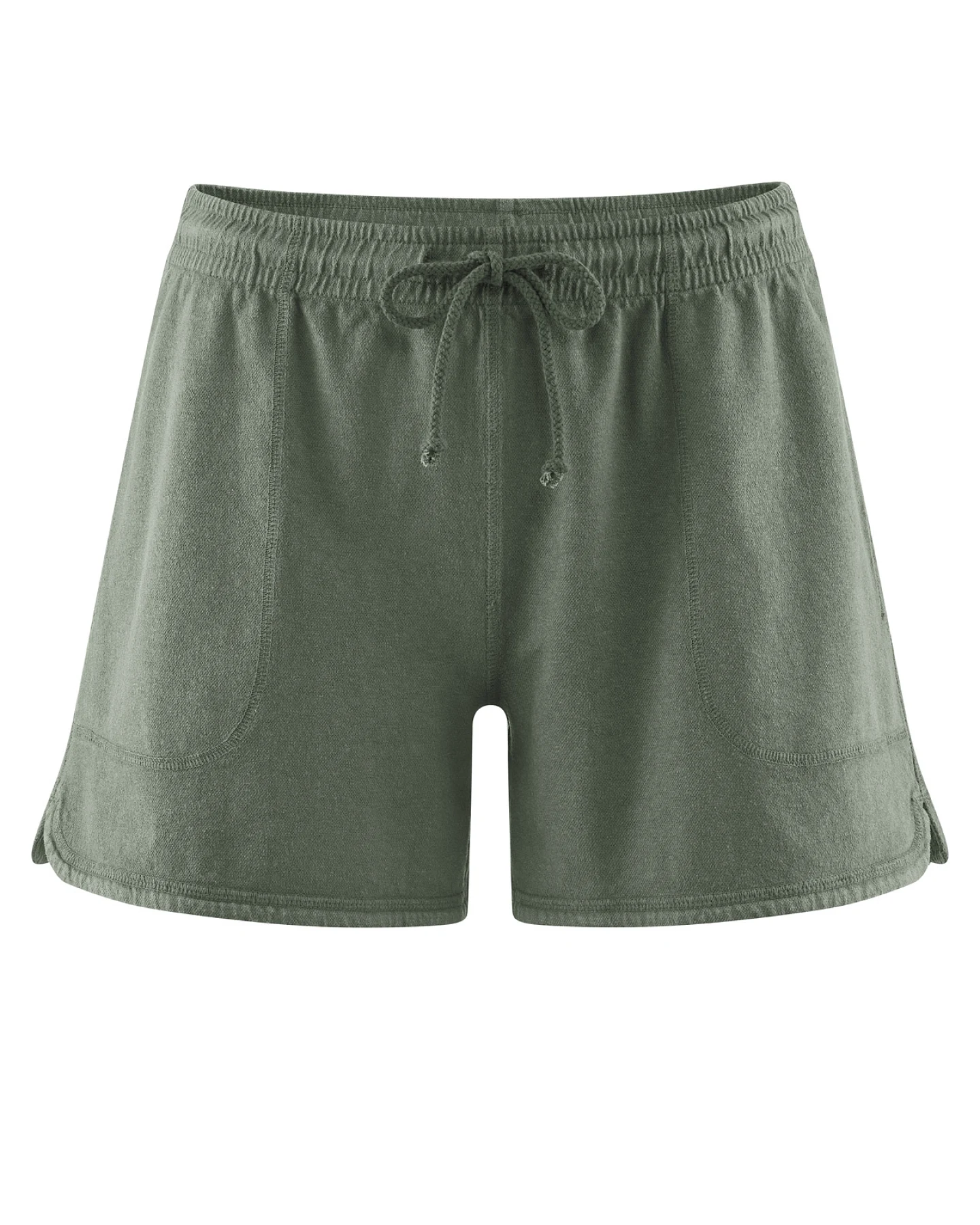 Hempage Damen vegan Shorts Aus Piqué Jersey Moosgrün – Ansicht 2