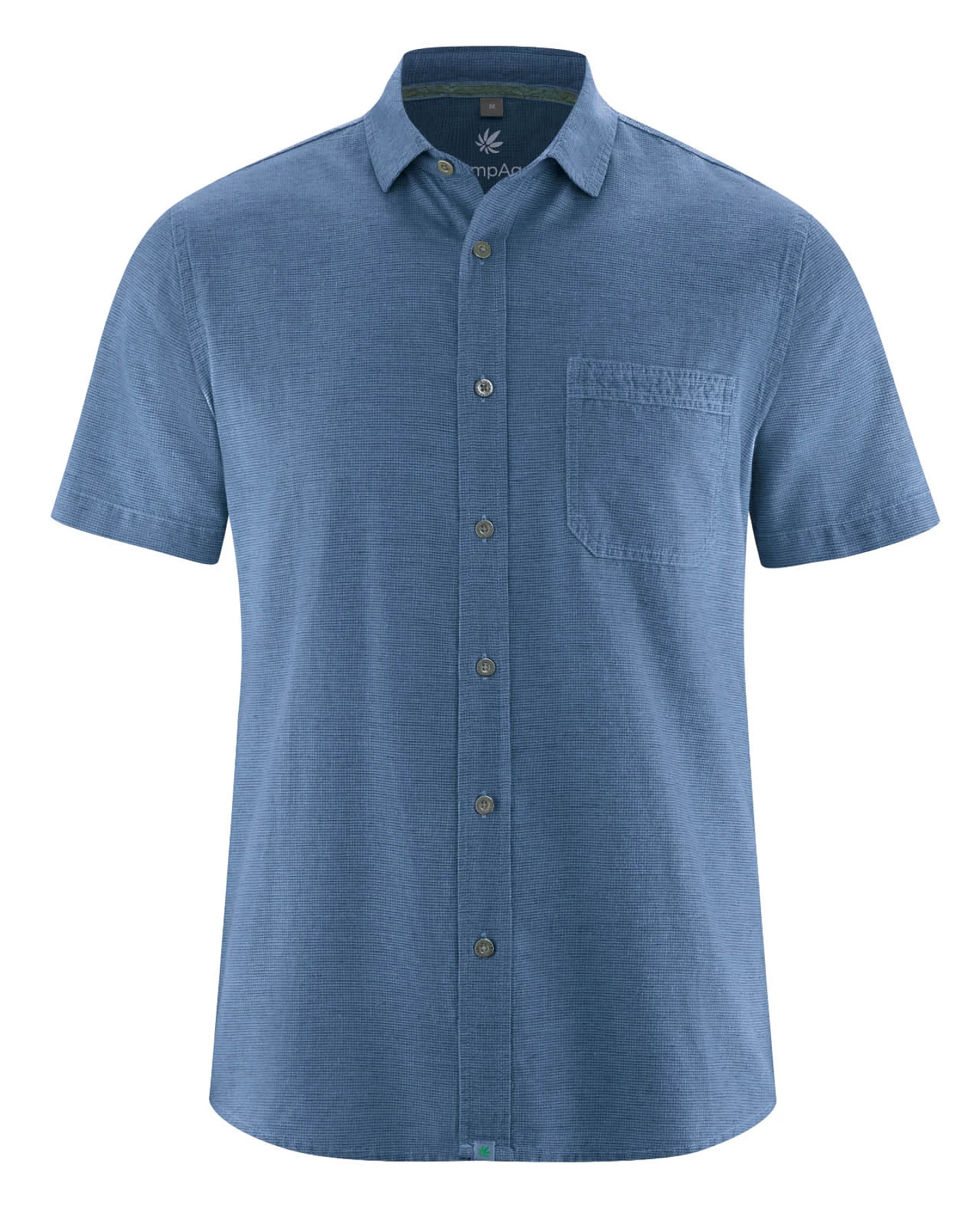 Hempage Herren vegan Kurzarmhemd Herren Blueberry Blau – Ansicht 2