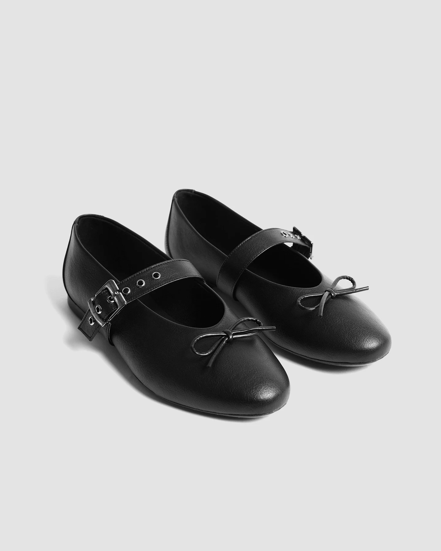 BOHEMA Damen vegan Ballerinas Classic Mit Schleife Schwarz – Ansicht 2
