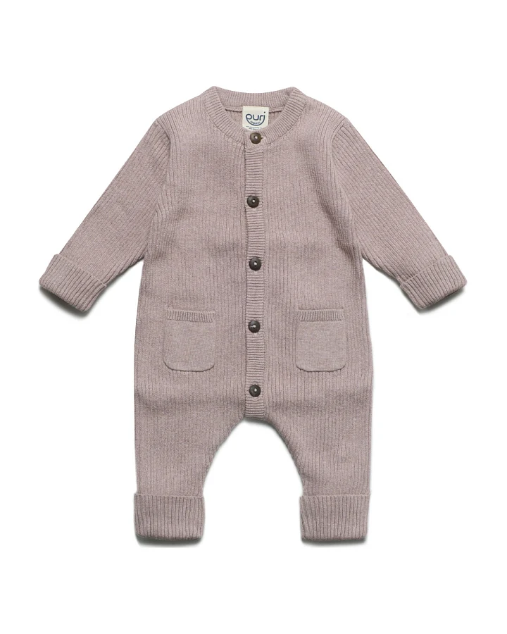 Produktseite: puri organic - Strickoverall mit Schurwolle peanut