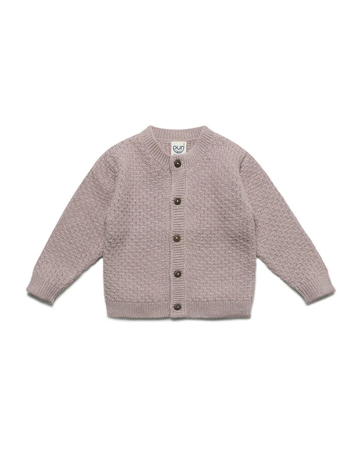 puri organic - Strickcardigan mit Schurwolle "Moos" peanut