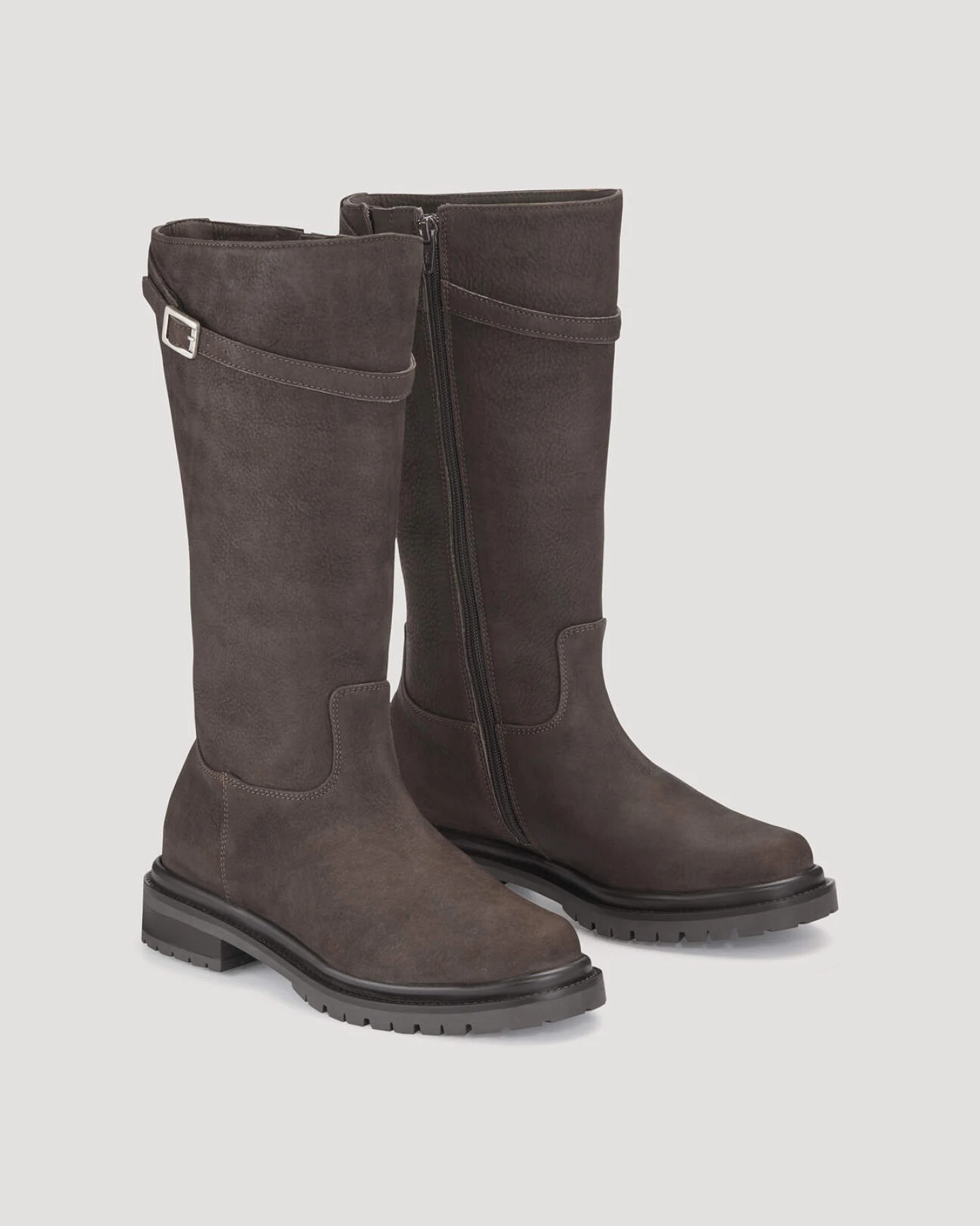 hessnatur Damen Stiefel aus Nubuk-Rindsleder - braun - Größe 36 – Ansicht 4