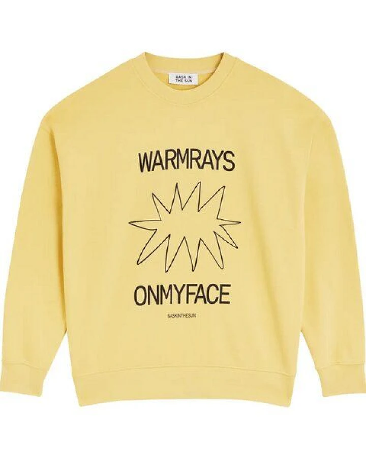 BASK IN THE SUN Relaxed Sweat mit Print Warmrays aus Biobaumwolle, Farbe Pollen