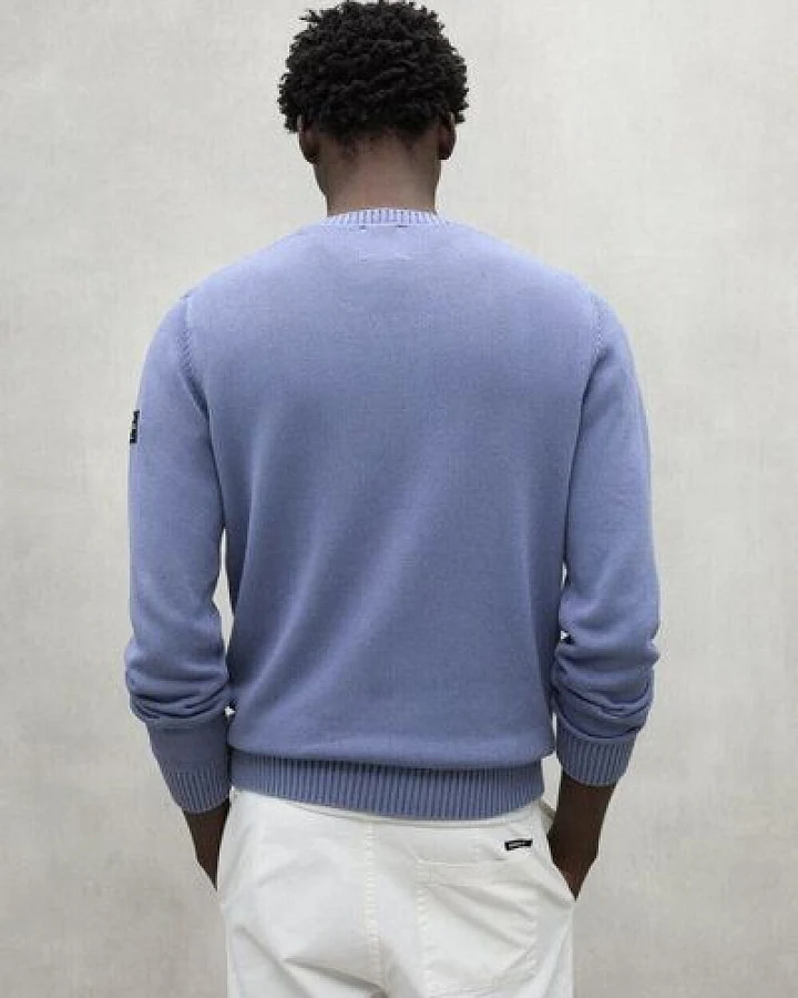 ECOALF Herrenpullover TAIL aus Bio-Baumwolle und Leinen, Blue Lilac