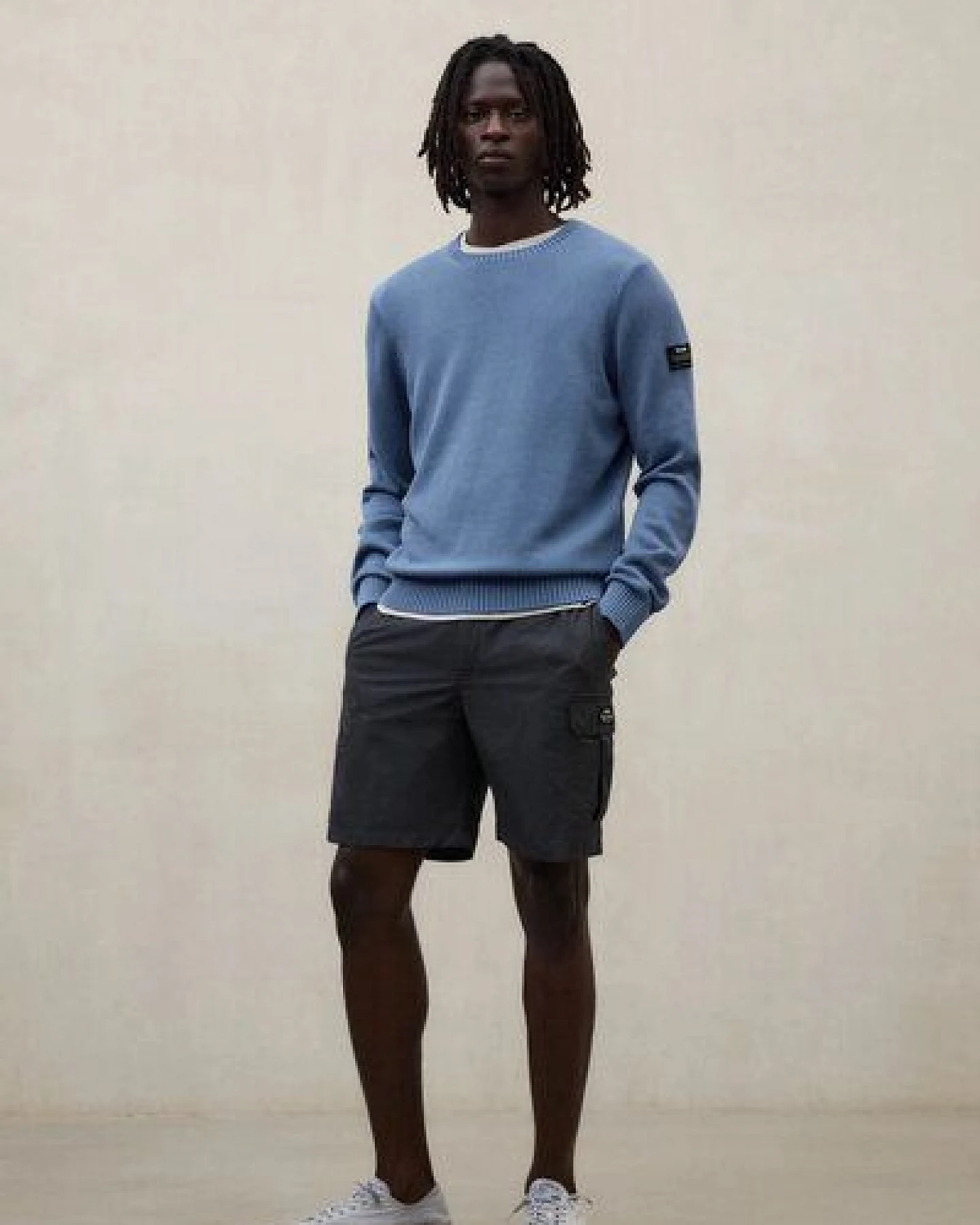 ECOALF Herrenpullover TAIL aus recycelter Baumwolle und Bio-Baumwolle, Pacific Blue – Ansicht 2